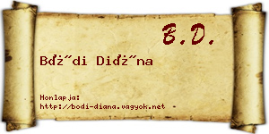 Bódi Diána névjegykártya